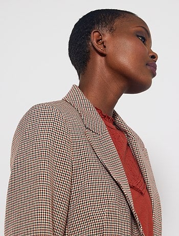 Chaqueta blazer pata de gallo - Kiabi