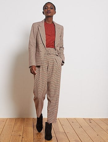 Chaqueta blazer pata de gallo - Kiabi