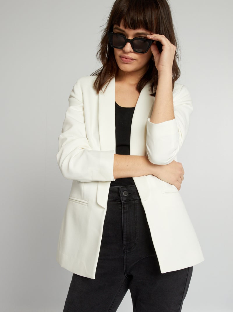 Chaqueta blazer semilarga BLANCO - Kiabi