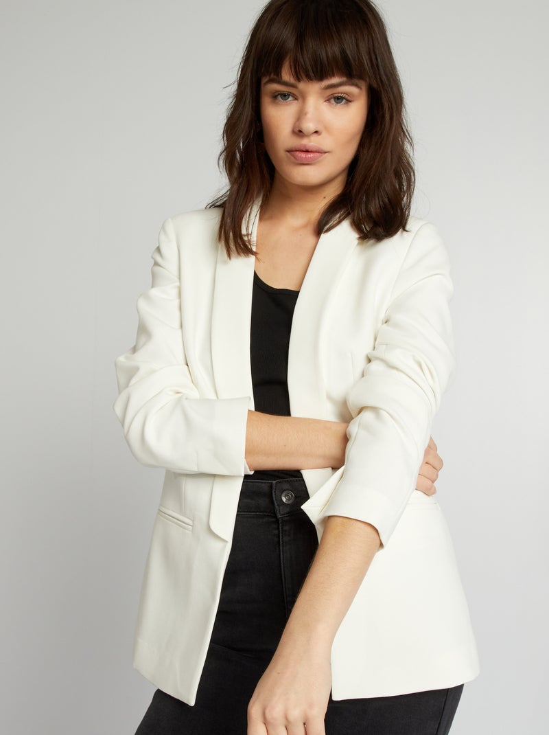 Chaqueta blazer semilarga BLANCO - Kiabi