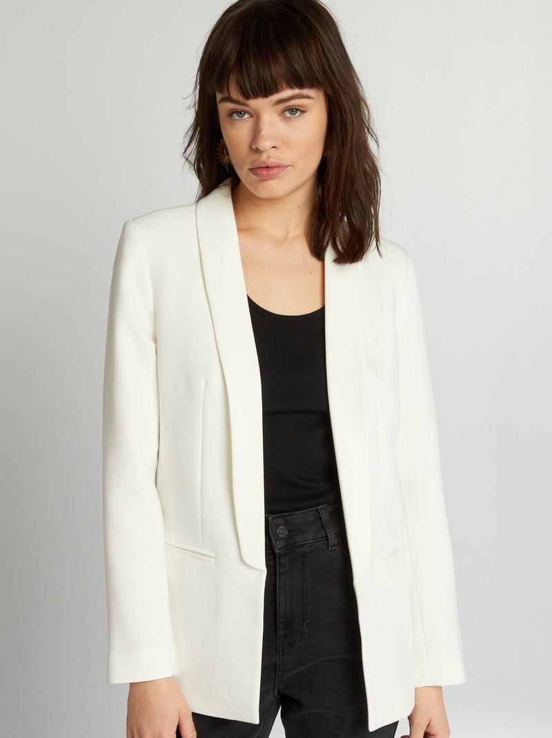 Chaqueta blazer semilarga BLANCO - Kiabi