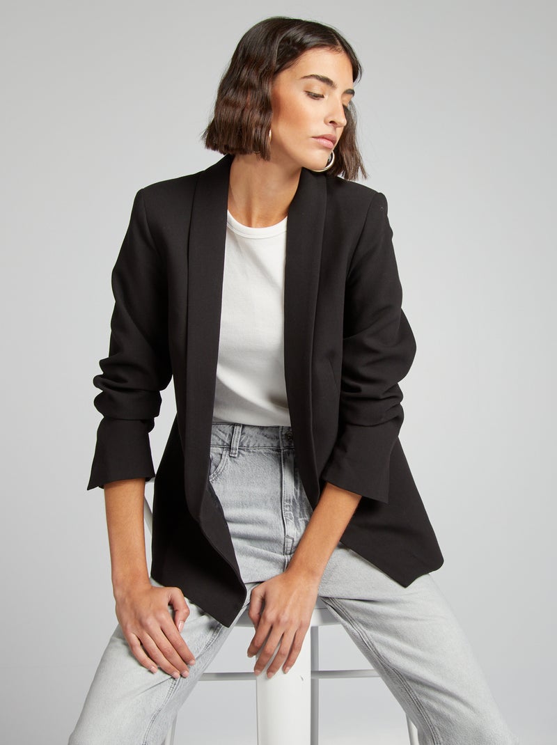 Chaqueta blazer semilarga negro - Kiabi