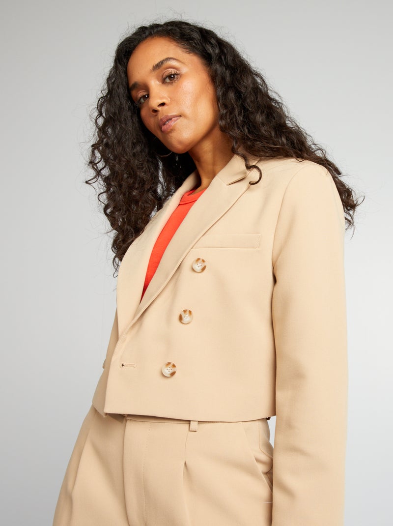 Chaqueta bolero con doble hilera de botones BEIGE - Kiabi
