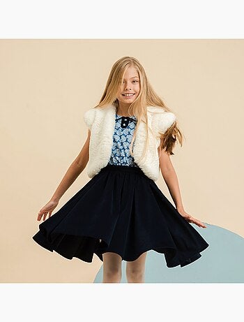 Chaqueta Bolero de Ceremonia para Niña | Pelo Sintético Beige | PELUCHE