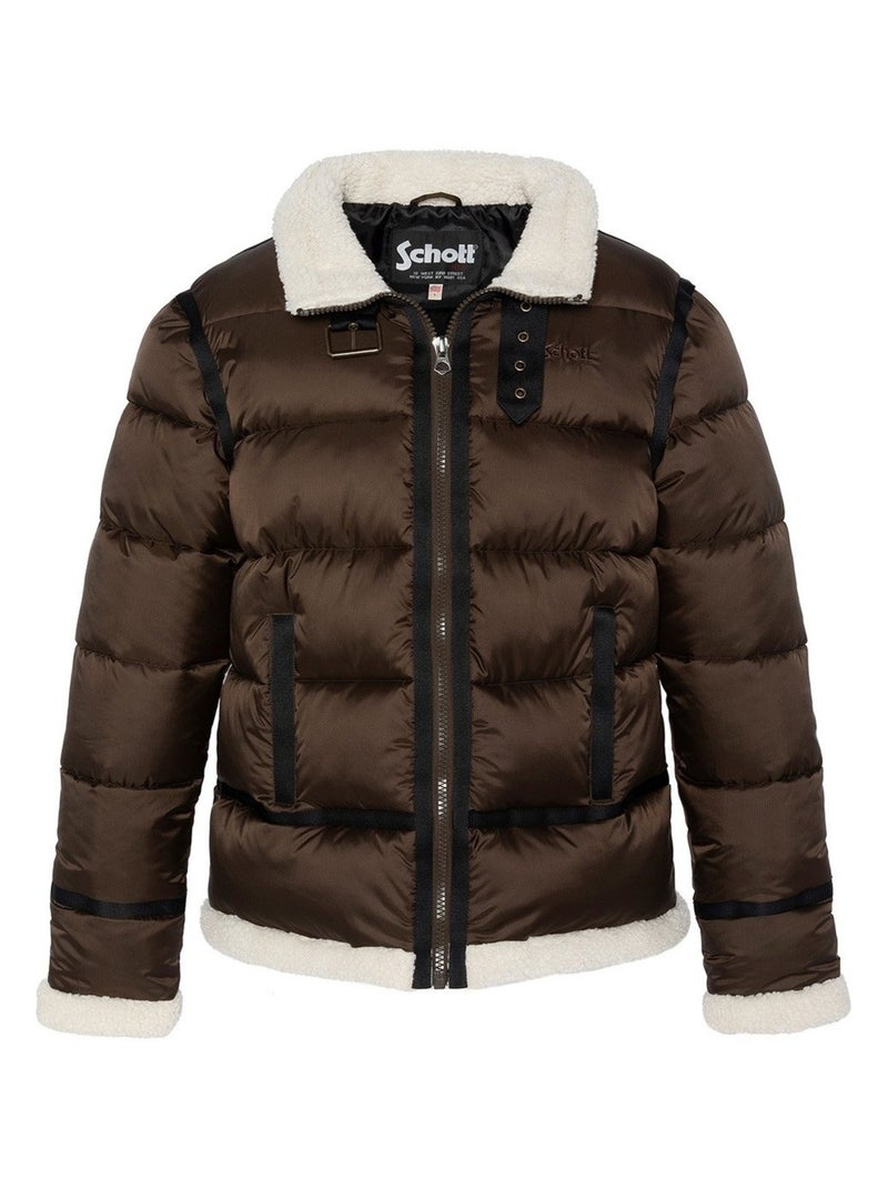 Chaqueta bomber - schott Marrón - Kiabi