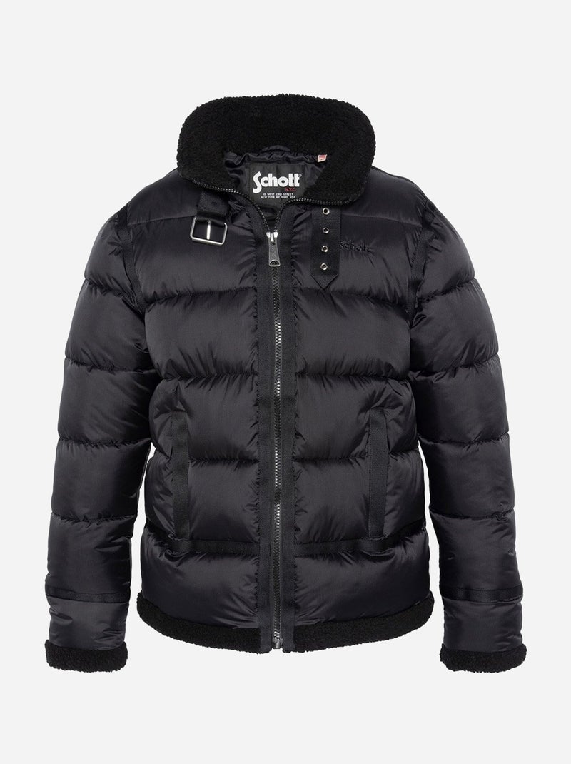 Chaqueta bomber - schott Negro - Kiabi