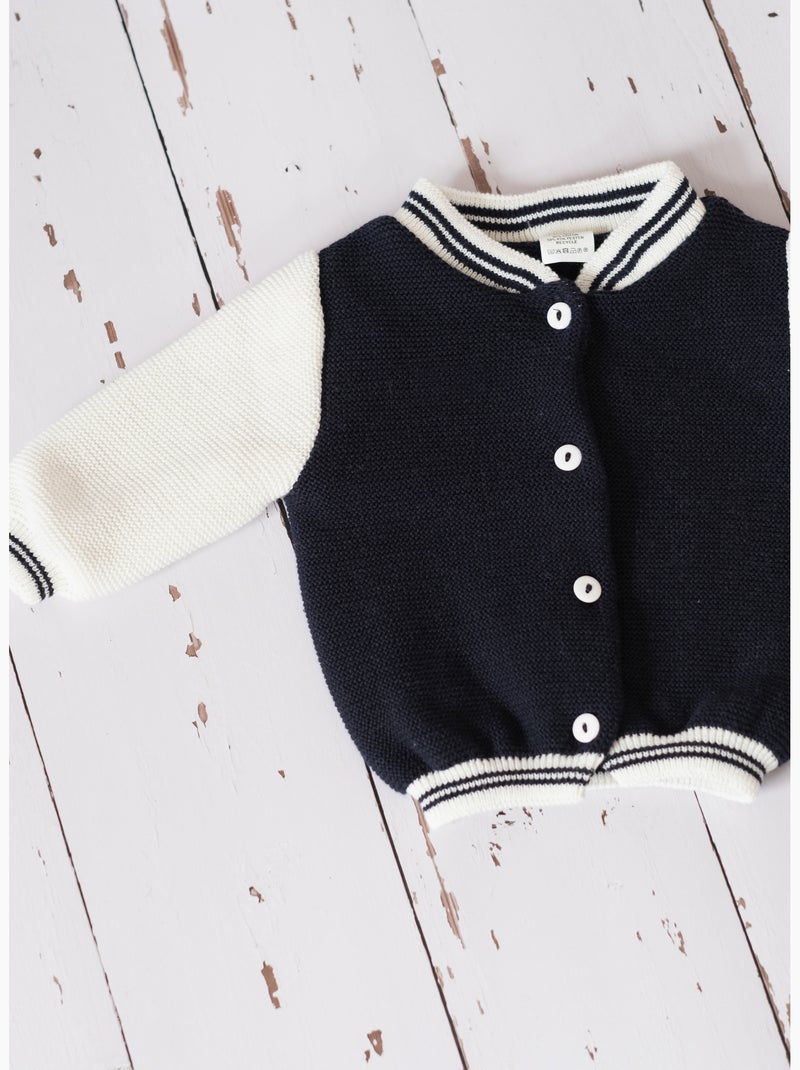 Chaqueta bomber Azul Blanco - Kiabi