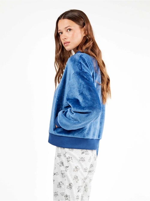 Chaqueta bomber con cremallera en tejido peluche - Kiabi Chaqueta bomber con cremallera en tejido peluche - Kiabi