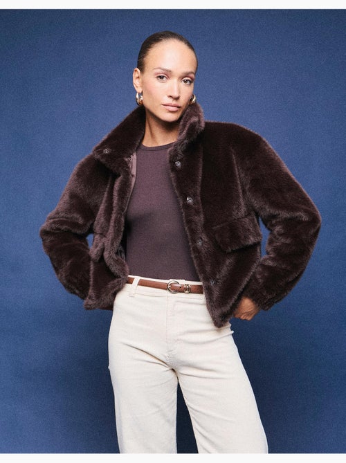 Chaqueta bomber con efecto de piel, mo fashion - Kiabi Chaqueta bomber con efecto de piel, mo fashion - Kiabi