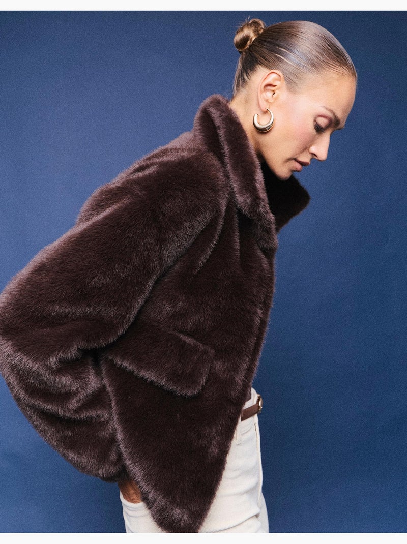 Chaqueta bomber con efecto de piel, mo fashion Marrón - Kiabi