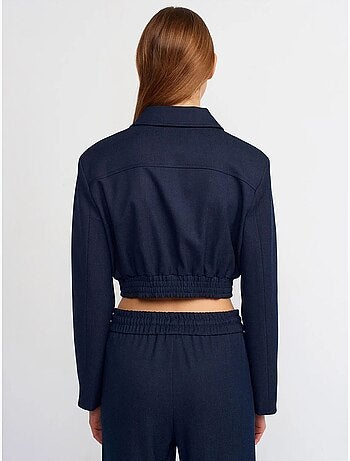 Chaqueta bomber corta de crepé