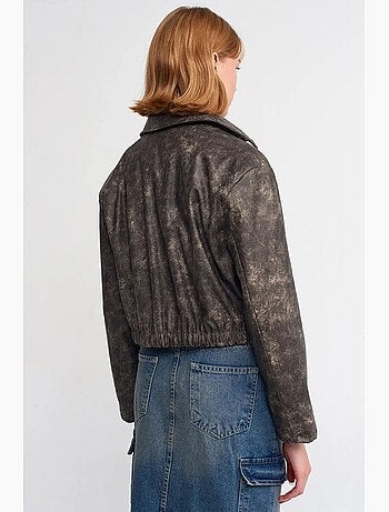 Chaqueta bomber corta de polipiel dilvin