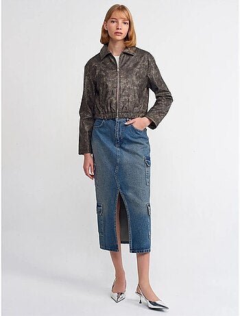 Chaqueta bomber corta de polipiel dilvin
