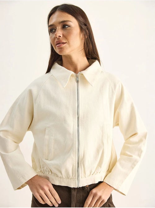 Chaqueta bomber cropped de popelina de algodón lucci - Kiabi Chaqueta bomber cropped de popelina de algodón lucci - Kiabi