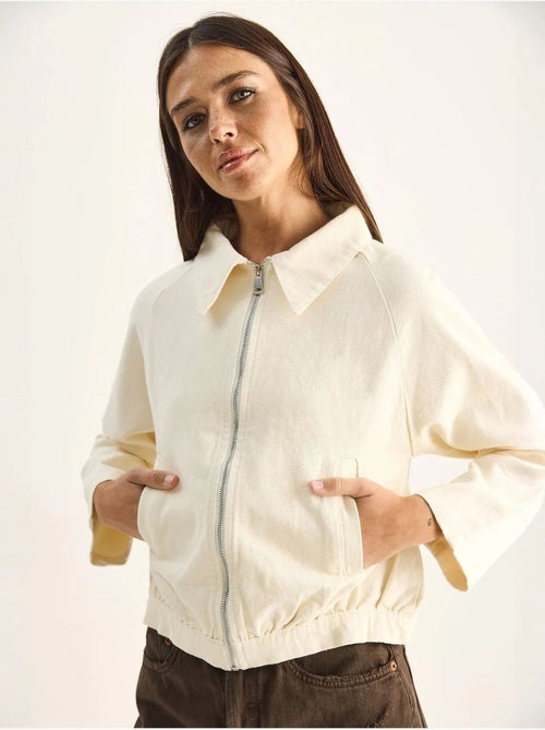 Chaqueta bomber cropped de popelina de algodón lucci - Kiabi Chaqueta bomber cropped de popelina de algodón lucci - Kiabi