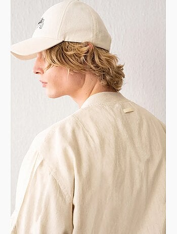 Chaqueta bomber de algodón con cremallera y bolsillo giesto