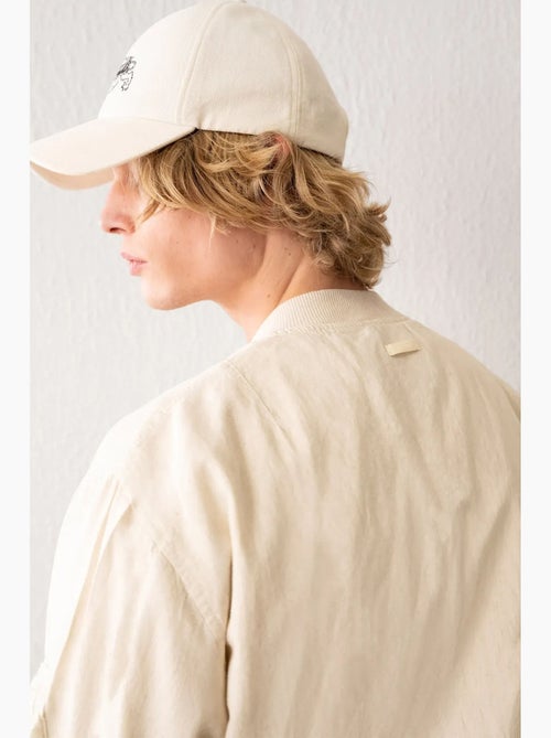 Chaqueta bomber de algodón con cremallera y bolsillo giesto - Kiabi Chaqueta bomber de algodón con cremallera y bolsillo giesto - Kiabi