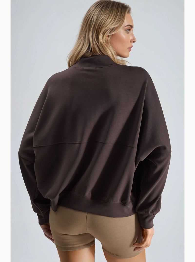 Chaqueta bomber de buceo de grosor medio con cremallera busem Marrón oscuro - Kiabi