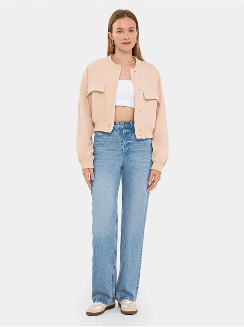 Chaqueta bomber de cuello redondo con bolsillo hiccup - Kiabi Chaqueta bomber de cuello redondo con bolsillo hiccup - Kiabi