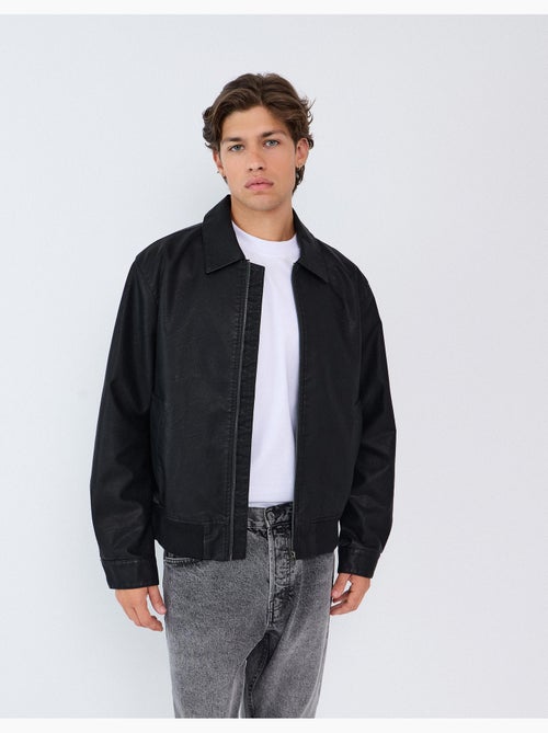 Chaqueta bomber de cuero, mo fashion - Kiabi Chaqueta bomber de cuero, mo fashion - Kiabi