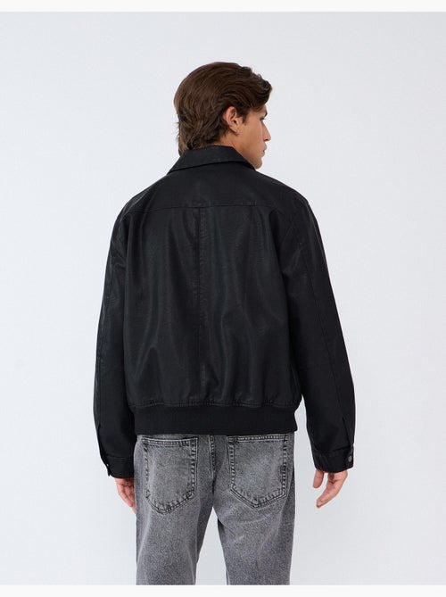 Chaqueta bomber de cuero, mo fashion - Kiabi Chaqueta bomber de cuero, mo fashion - Kiabi