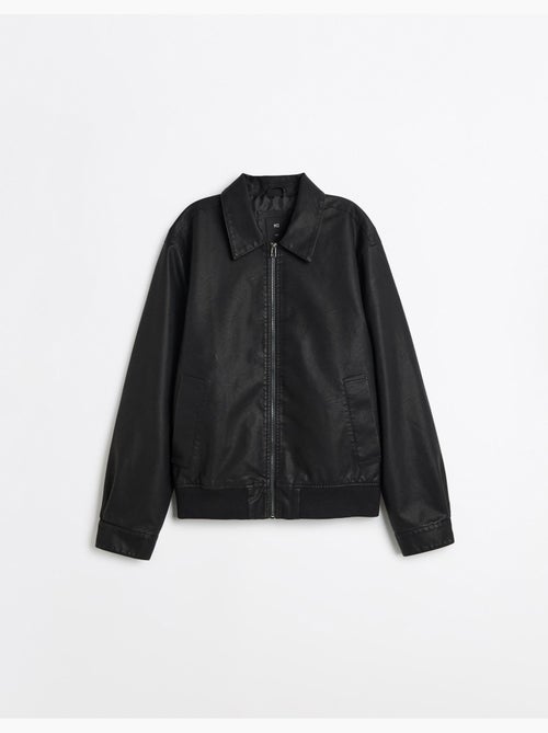Chaqueta bomber de cuero, mo fashion - Kiabi Chaqueta bomber de cuero, mo fashion - Kiabi