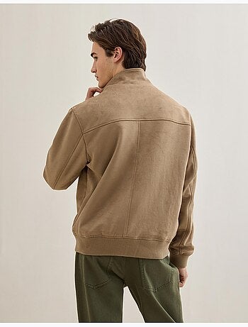Chaqueta bomber de efecto ante, MO Fashion
