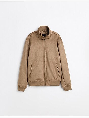 Chaqueta bomber de efecto ante, MO Fashion