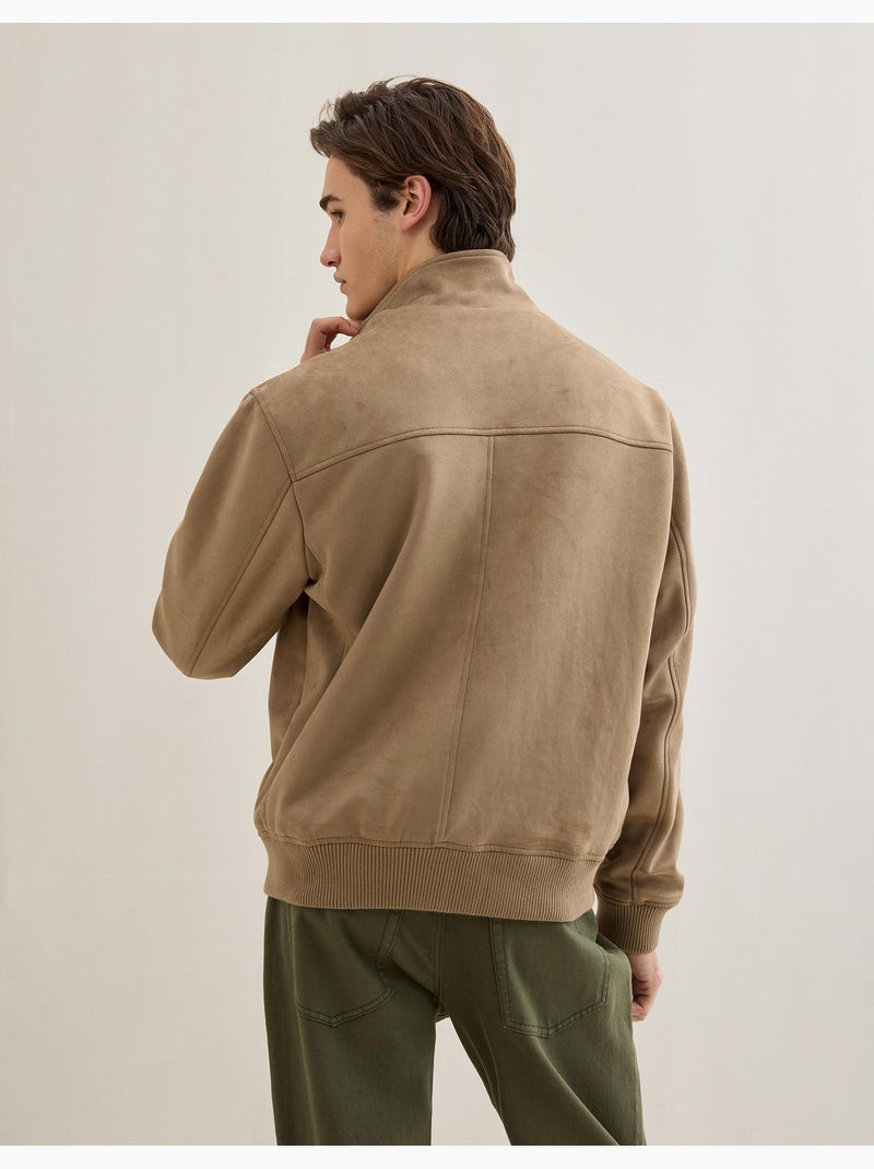 Chaqueta bomber de efecto ante, MO Fashion Beige - Kiabi