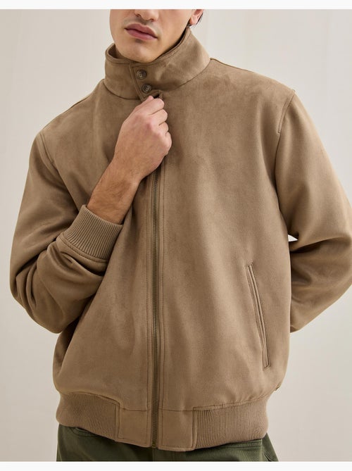 Chaqueta bomber de efecto ante, MO Fashion - Kiabi