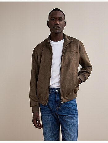 Chaqueta bomber de efecto ante, mo fashion