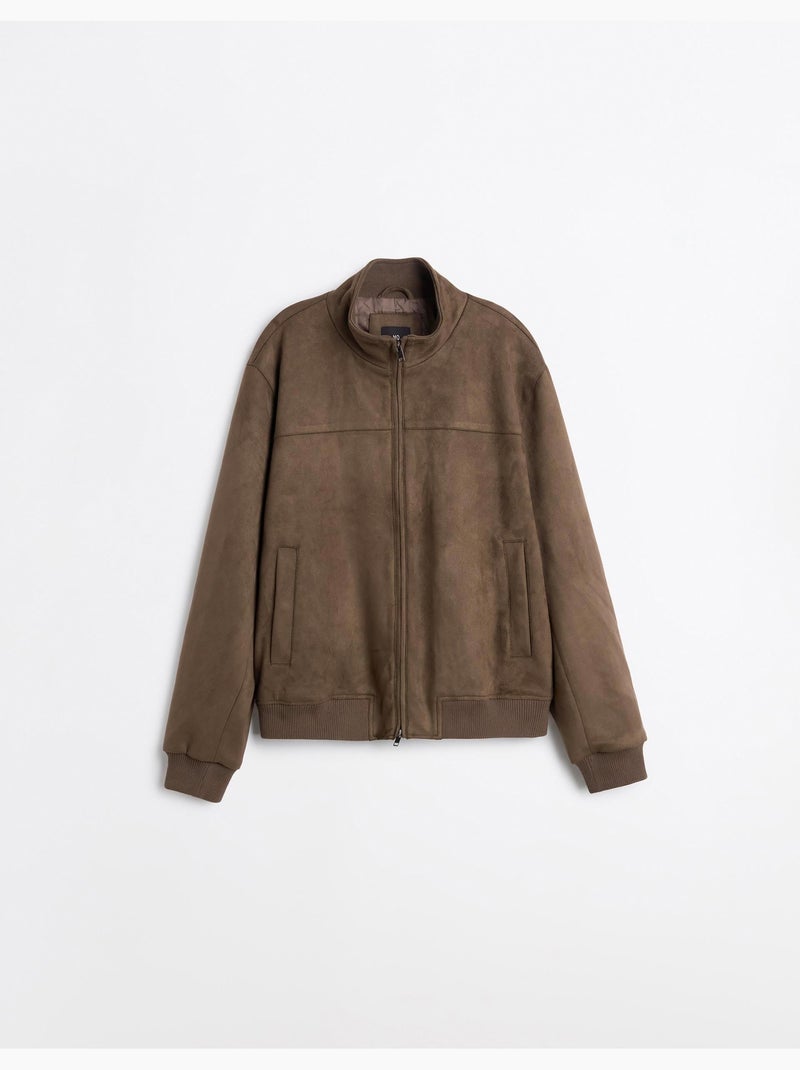 Chaqueta bomber de efecto ante, mo fashion Marrón - Kiabi