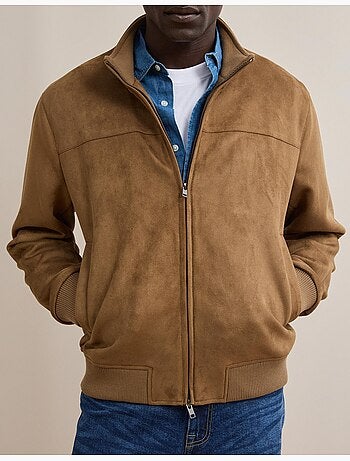 Chaqueta bomber de efecto ante, mo fashion