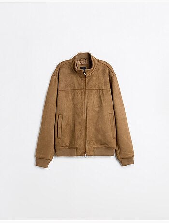 Chaqueta bomber de efecto ante, mo fashion