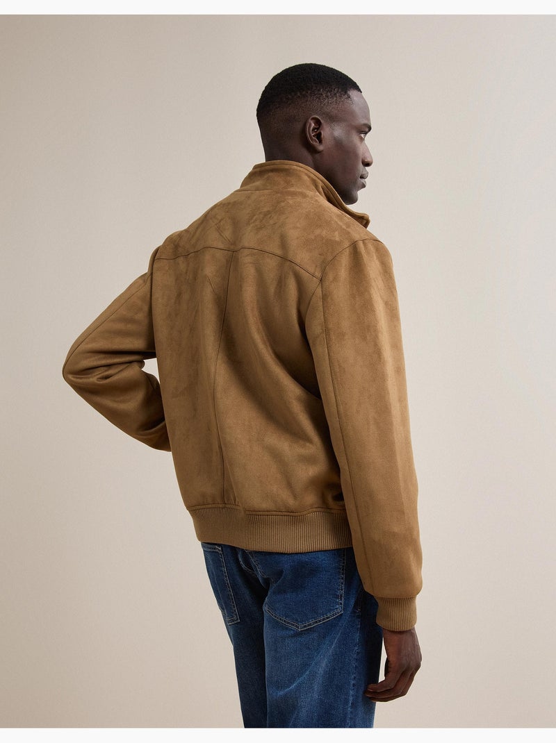 Chaqueta bomber de efecto ante, mo fashion Marrón - Kiabi