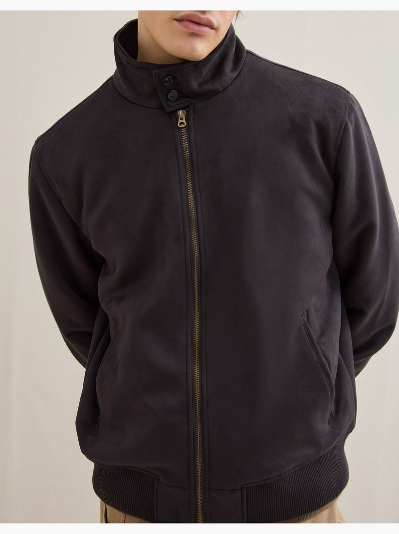 Chaqueta bomber de efecto ante, MO Fashion Marrón - Kiabi