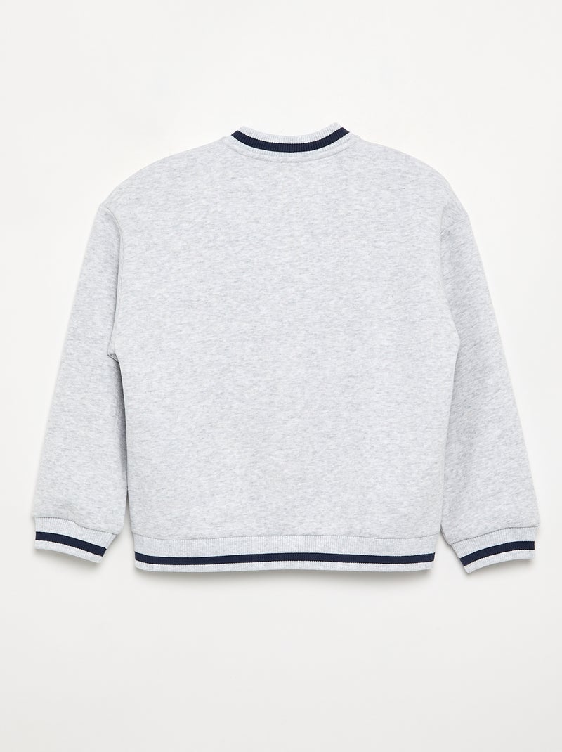 Chaqueta bomber de forro polar Gris - Kiabi
