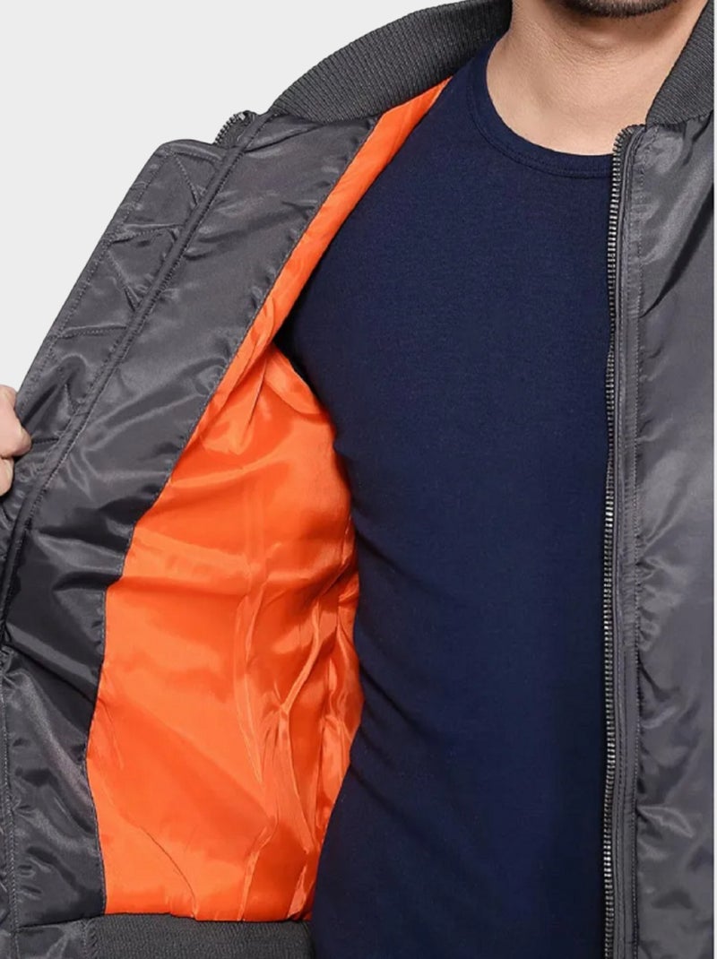 Chaqueta bomber Gris - Kiabi