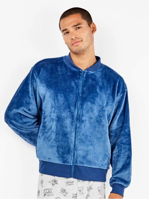 Chaqueta bomber hombre con cremallera en tejido peluche - Kiabi
