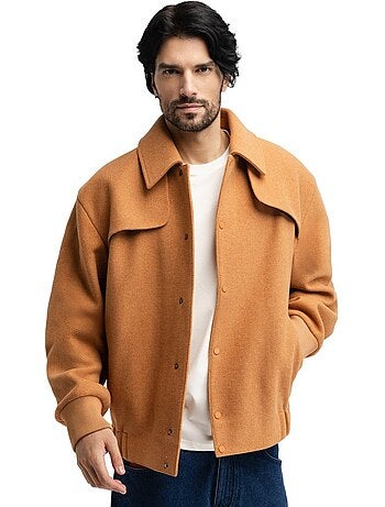 Chaqueta bomber lana hombre hombre gobi camel