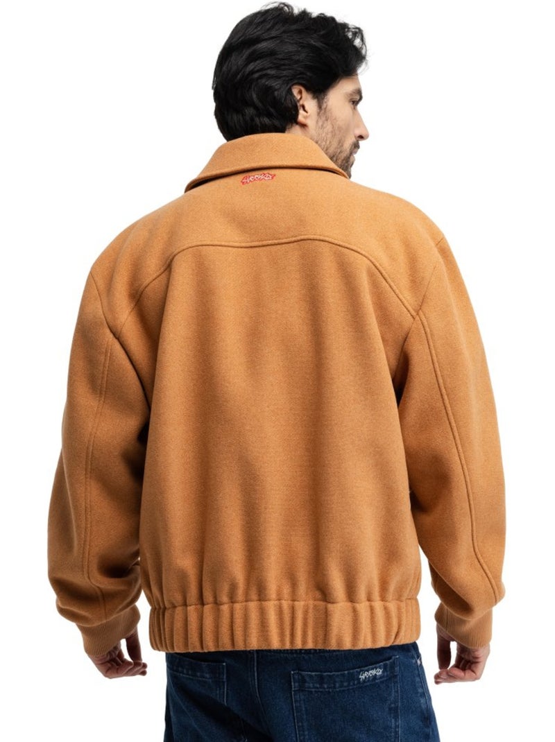 Chaqueta bomber lana hombre hombre gobi camel Marrón - Kiabi