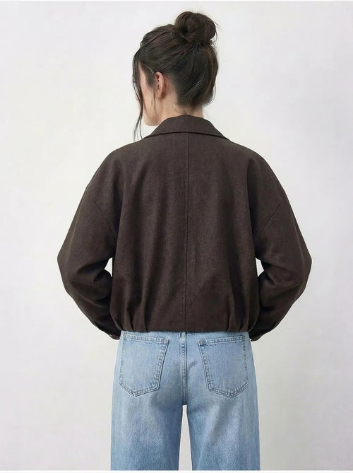 Chaqueta bomber oversize de denim con cinturón lucci - Kiabi Chaqueta bomber oversize de denim con cinturón lucci - Kiabi