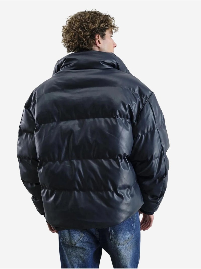 Chaqueta bomber texturizada con cierre de cremallera giesto Azul marino - Kiabi