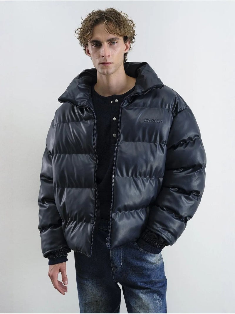 Chaqueta bomber texturizada con cierre de cremallera giesto Azul marino - Kiabi