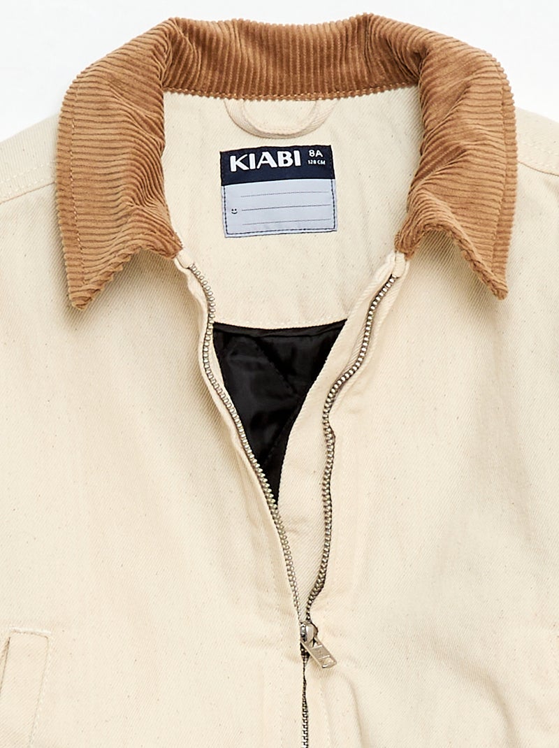 Chaqueta bomber vaquera Blanco - Kiabi