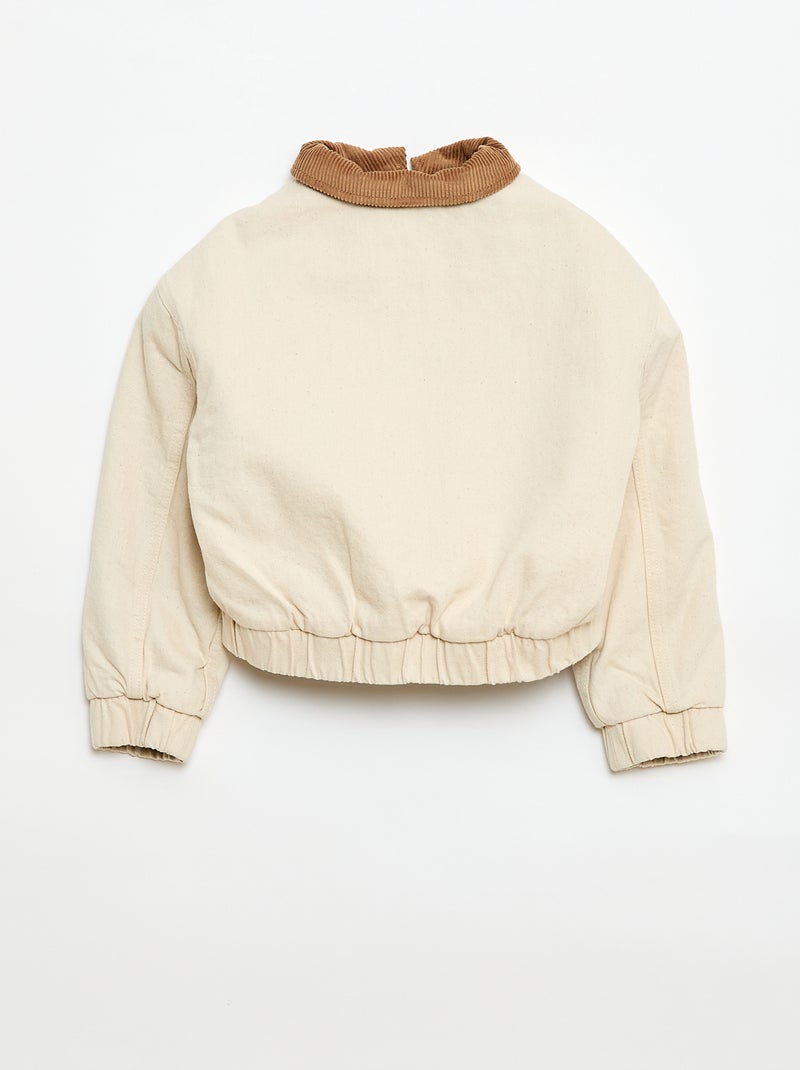 Chaqueta bomber vaquera Blanco - Kiabi