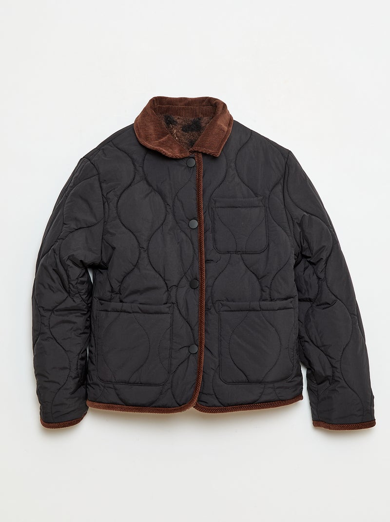 Chaqueta cálida estilo workwear reversible Negro - Kiabi