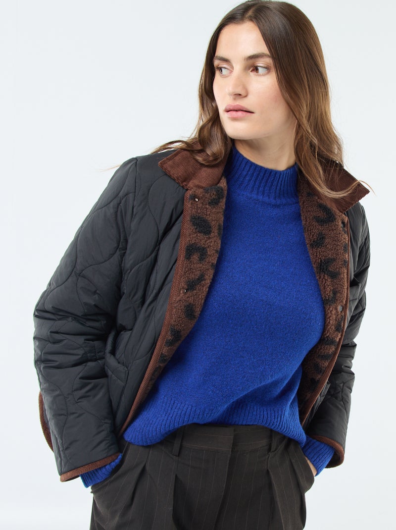 Chaqueta cálida reversible Negro - Kiabi