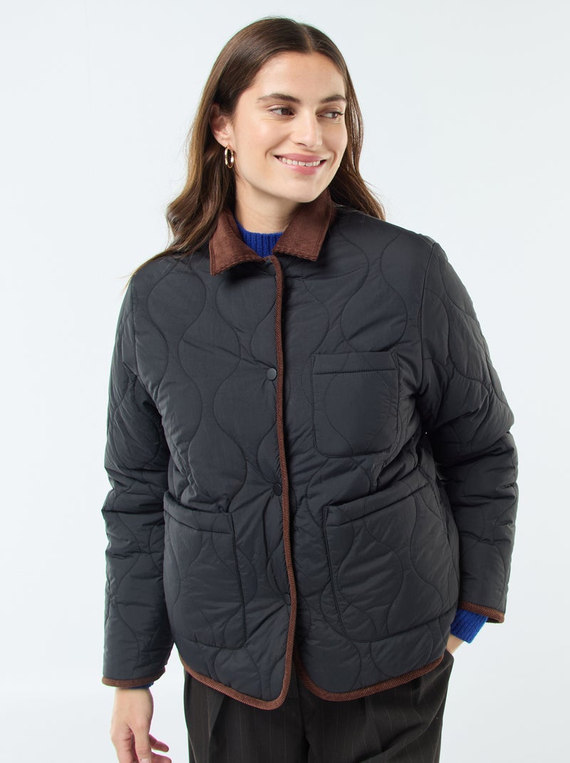 Chaqueta cálida reversible Negro - Kiabi