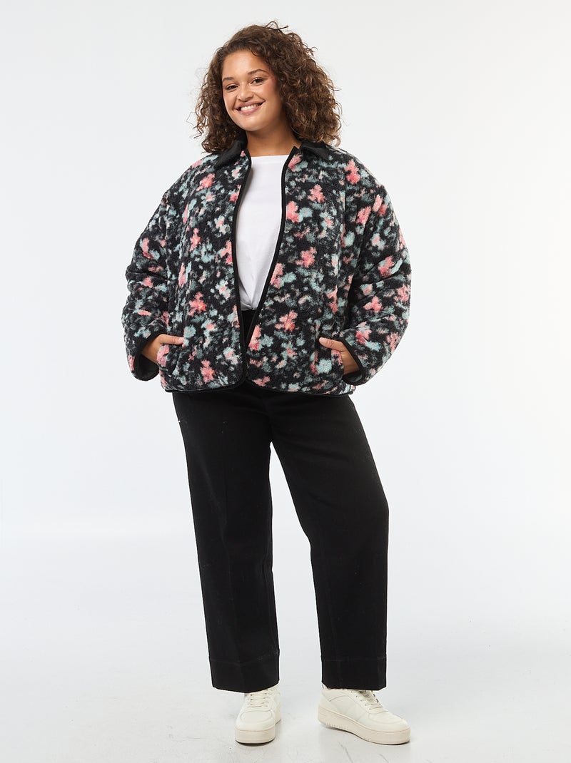 Chaqueta cálida workwear reversible con cierre a presión Kaki - Kiabi